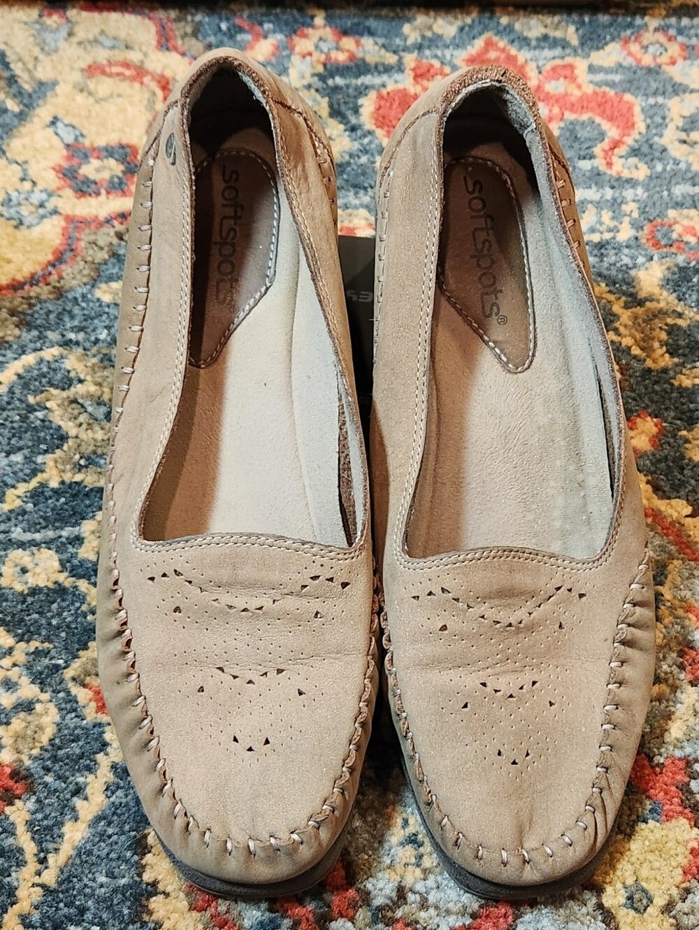 Softspots Taupe Suede Slip-On Moccasins Sz 8W